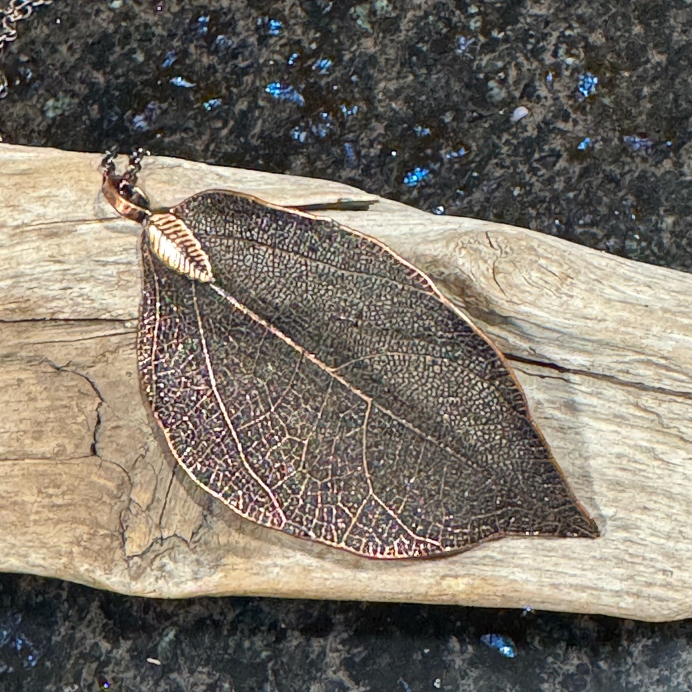 Realistic Leaf Necklace - 24” with extender